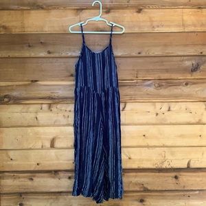 Tucker + Tate | Striped Spaghetti Strap Wide Leg Jumpsuit Navy Blue/White S 7-8